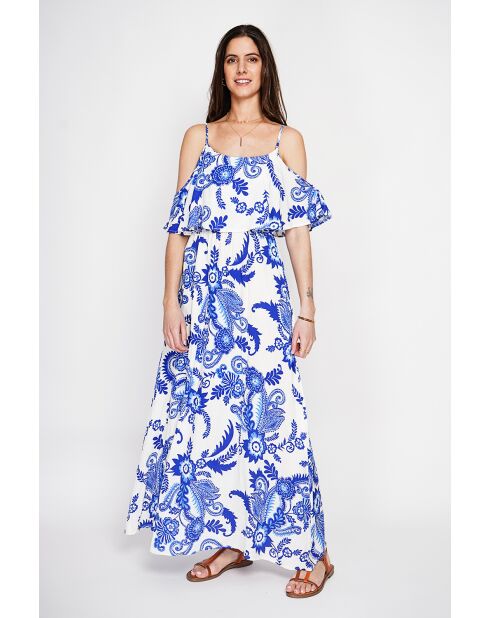 Robe en lin mélangé Nathie azur