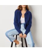 Marineblauwe jas Cyndelle