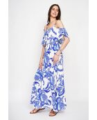 Robe en lin mélangé Nathie azur