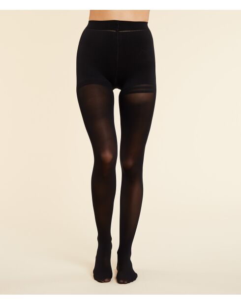 Zwarte panty met 30D gebogen billen