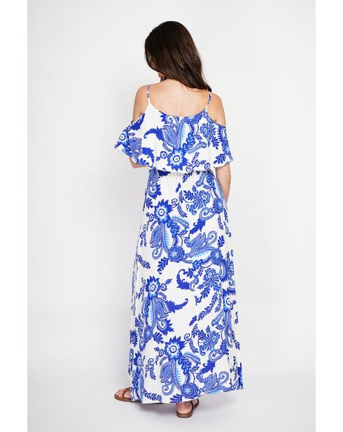 Robe en lin mélangé Nathie azur