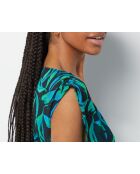 Tunique à manches courtes midi Perry b imprimée fond noir