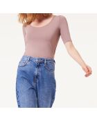 Warm Me Up T-shirt met kant, taupe