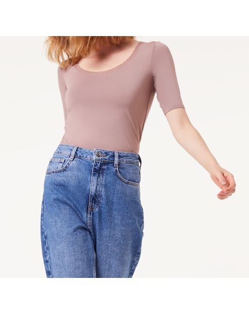 Warm Me Up Spitzen-T-Shirt Taupe