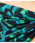 Perry B Langer Pareo mit mehreren Positionen, gedruckt auf schwarzem Hintergrund