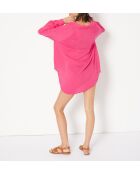 Tunique à manches courtes midi Aliya b fushia