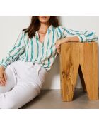 Blauwgroen gestreept hemd van Molya