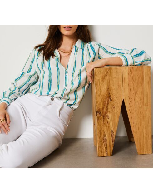 Blauwgroen gestreept hemd van Molya