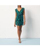 Tunique à manches courtes midi Perry b imprimée fond noir