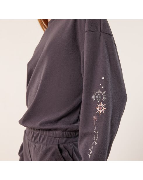 Anthrazitfarbenes Maude-Top