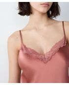 Melkachtig donker poederroze nachtjapon