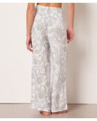 Paisley broek met blauwgroene print