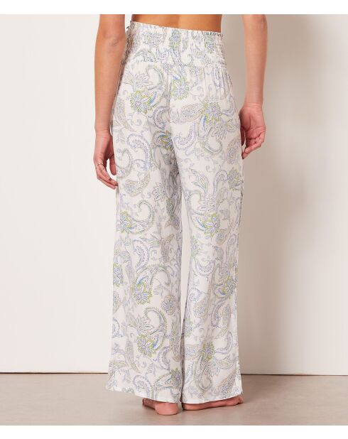 Paisley broek met blauwgroene print