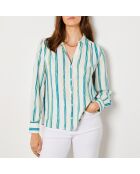Blauwgroen gestreept hemd van Molya