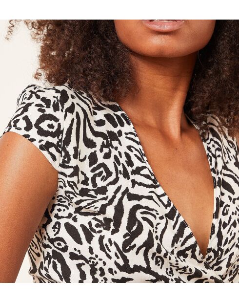 Top Guepard imprimé bleu vert