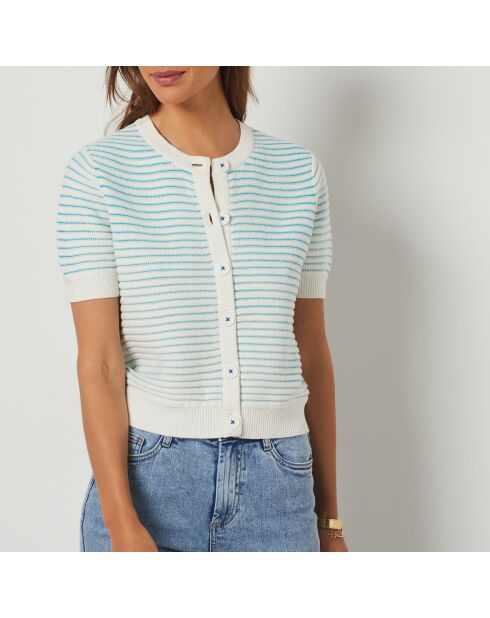 Hellblaue Cora-Strickjacke