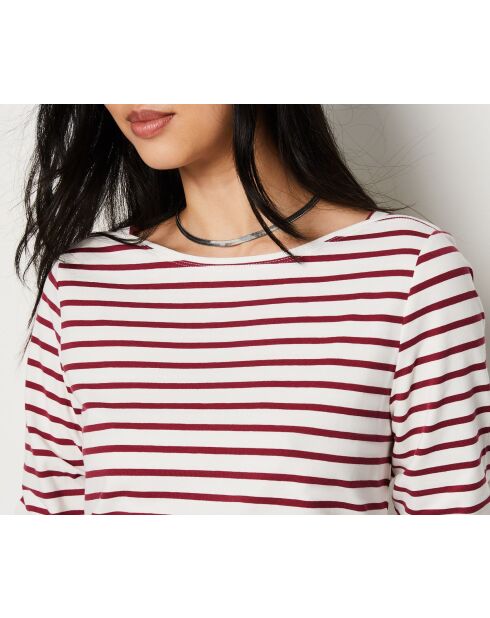 T-shirt met bordeauxrode strepen van Batou