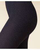 Erynn Grey Gerippte schwarze Strumpfhose