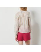 Blusa Laurie ray con estampado de fondo rosa