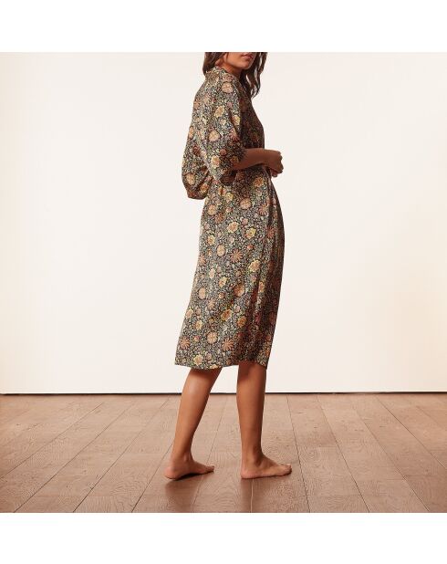 Déshabillé Kezia imprimé fond noir