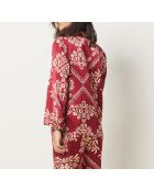 Camisa floral granate burdeos