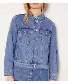 Koningsblauw jasje met ceintuur