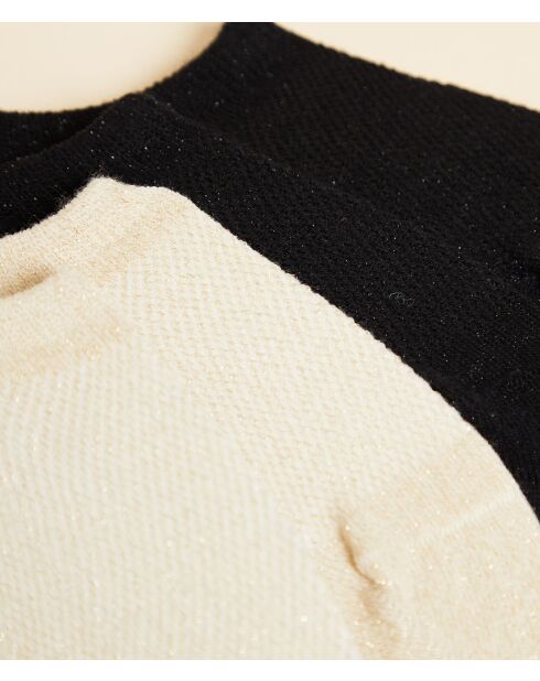 Calzini Sneaker Socks 2PP nero/beige