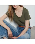 Delfa khakifarbenes olivgrünes T-Shirt