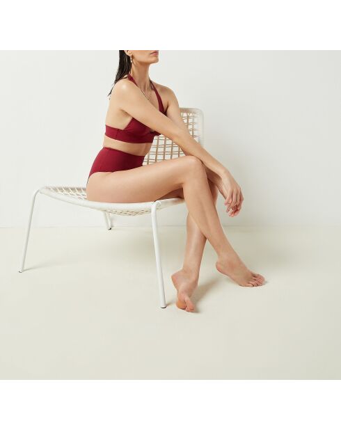Promesse by team bordeauxrood granaat bikinibroekje met hoge taille