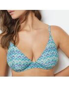 Reggiseno a triangolo stampato blu Boali SPE