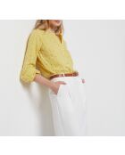 Geborduurd zonnegeel overhemd Leon