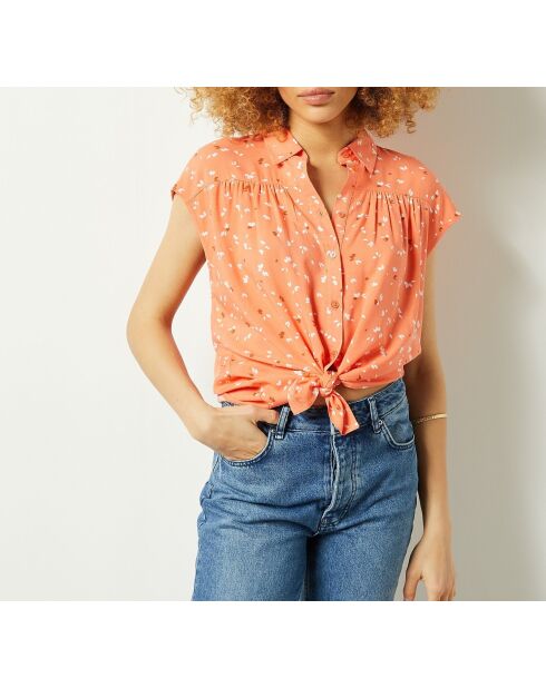 Costahemd mit Terrakotta-Print