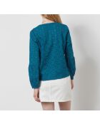 Leon hemd geborduurd blauwgroen