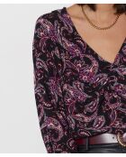 Ophelia blouse met print en paarse achtergrond