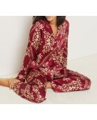 Camisa floral granate burdeos