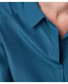 Ianis petrolblauw gestreept hemd