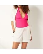 Adria b SPE beigefarbene Shorts mit kurzem Bund und Kordelzug