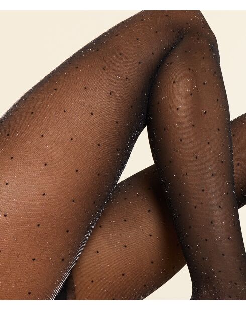 Schwarze Strumpfhose Plumetis Irise