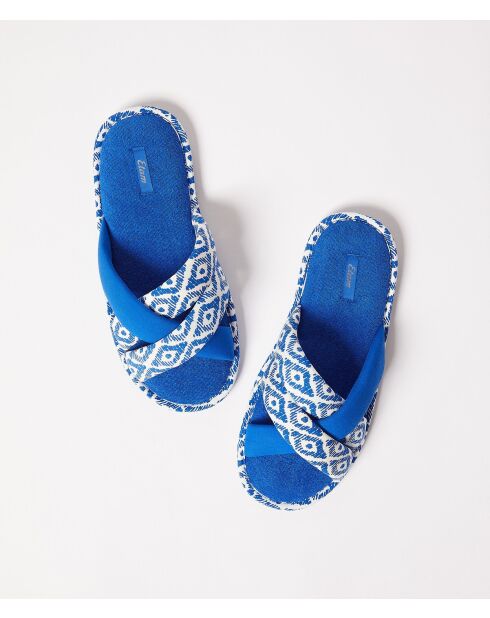 Tongs Celma bleu/écru