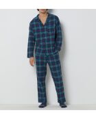 Jadden marineblauwe tweedelige pyjama voor heren