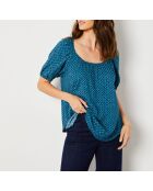 Blusa Lelix con stampa blu verde