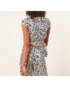 Blaugrünes bedrucktes Guepard-Top