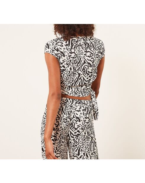 Top Guepard imprimé bleu vert