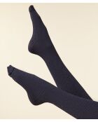 Erynn Grey Gerippte schwarze Strumpfhose