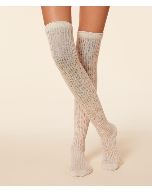 Chaussettes Jambiere Pointelle écrues