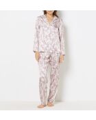 Fiore Shirt mit pinkem Hintergrundprint