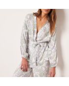 Bata estampada azul y verde de cachemir