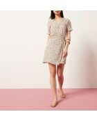 Vestido Cesar estampado con fondo coral