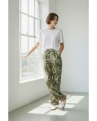 Pantalon en lin mélangé Aria kaki