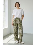 Pantalon en lin mélangé Aria kaki